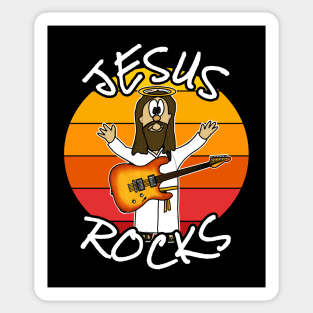 Jesus Rocks Electric Guitar Christian Guitarist Sticker